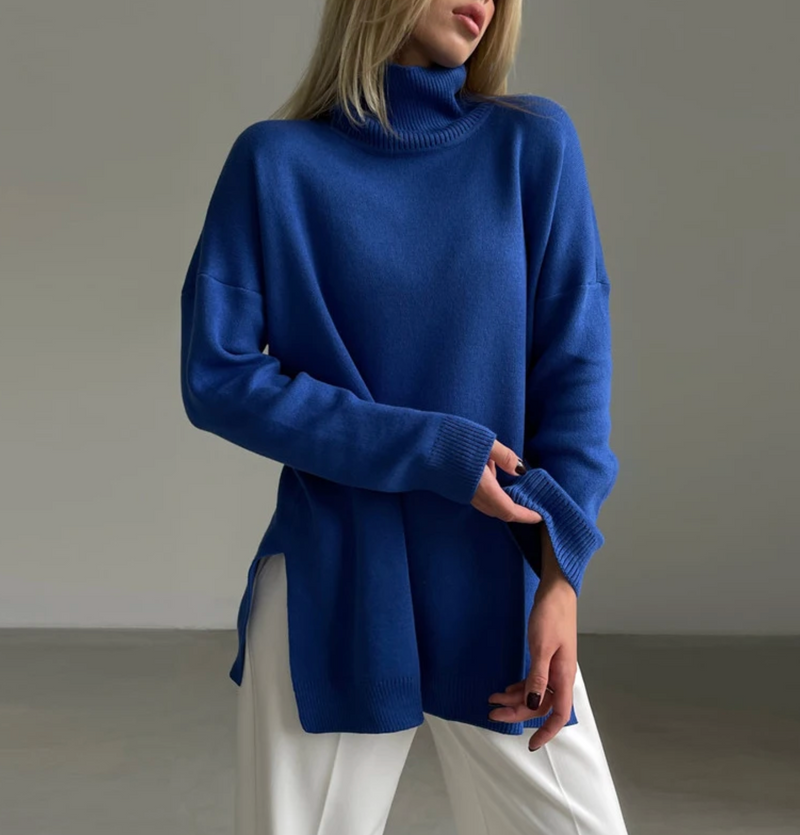 Pullover blau Rollkragen