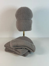 Bonnet en laine angora jaune moutarde