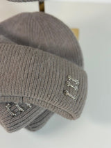 Beanie hat with angora wool mustard yellow