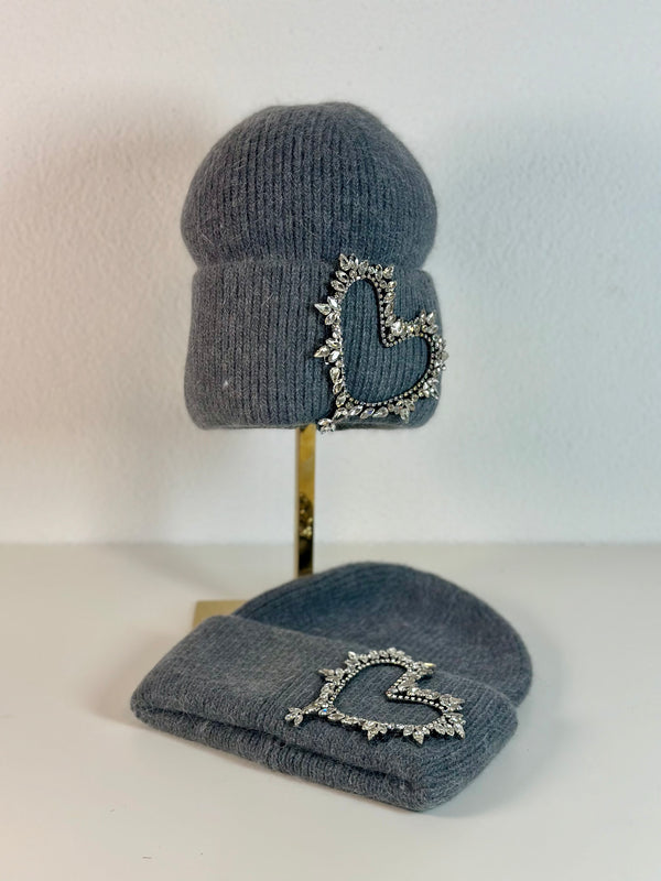 Beanie hat with angora wool mustard yellow