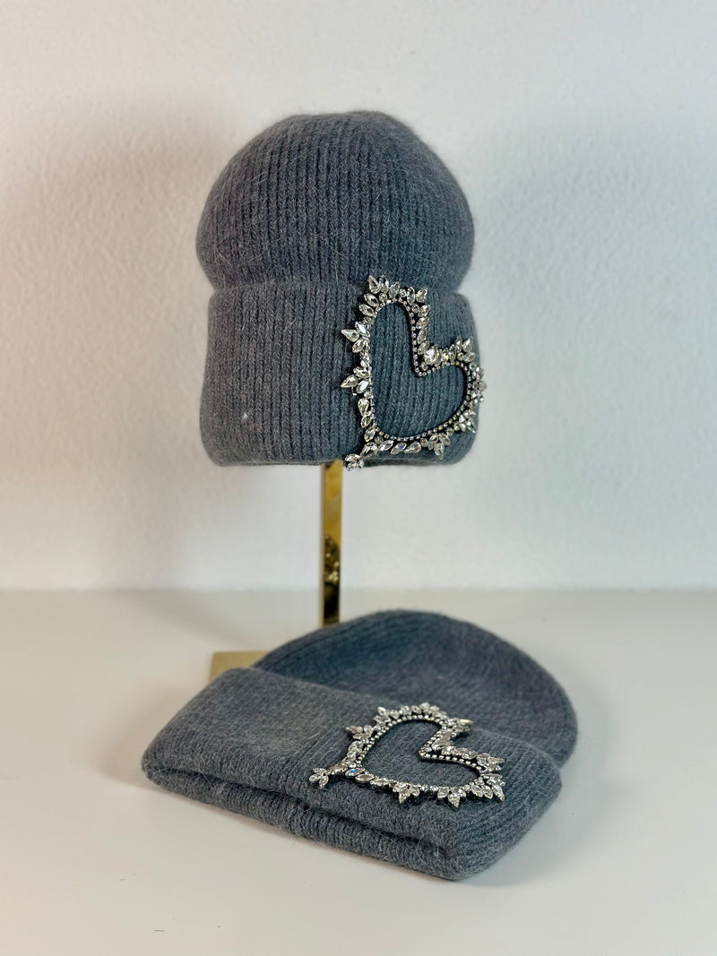 Beanie hat with angora wool mustard yellow