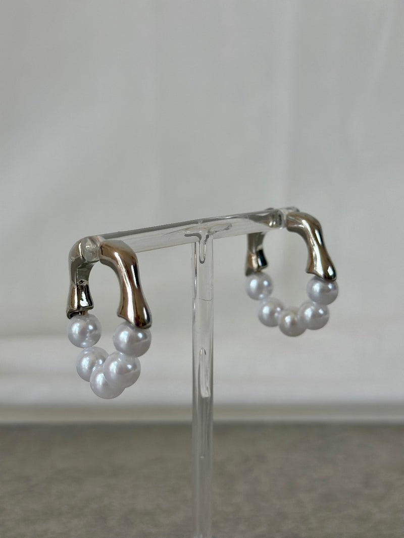 Ohrringe mit Perlen gross Silber