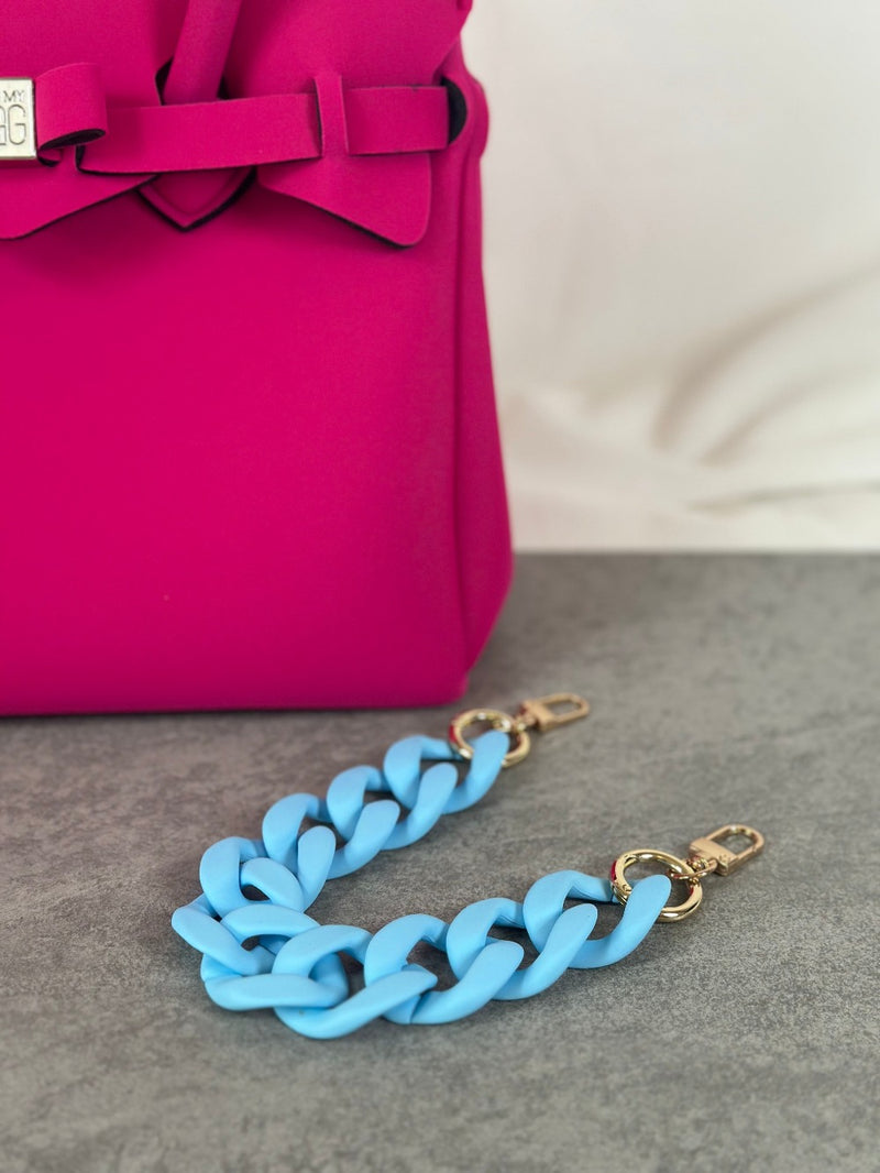 Taschenschmuck Kette Blau mit Gold