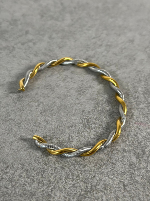 Armreif Twist Gold & Silber Mix