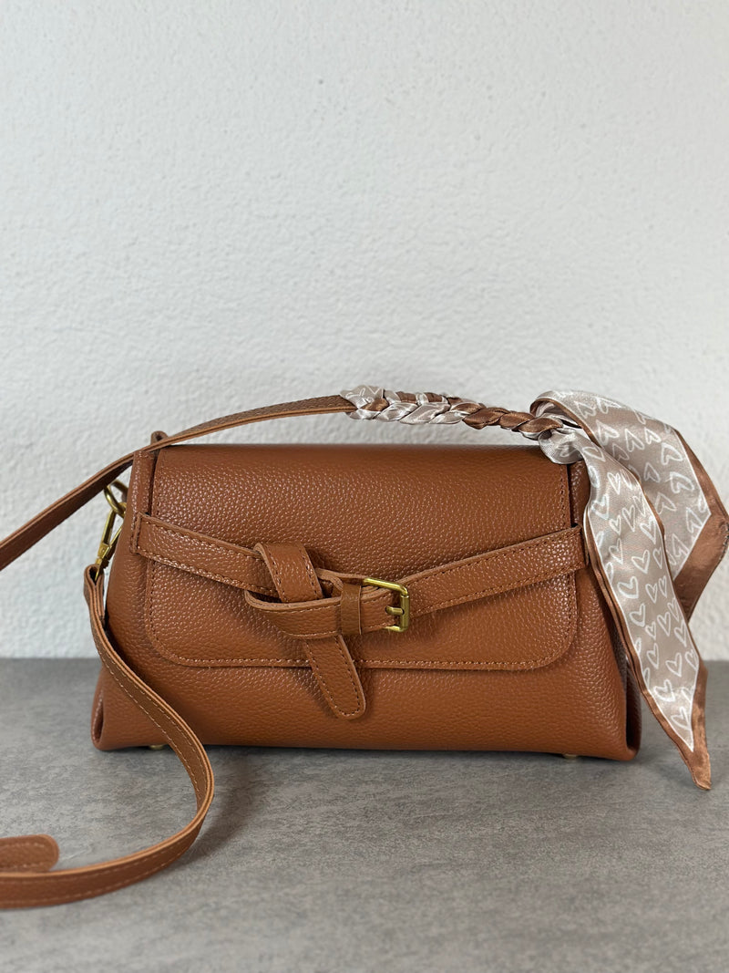 Handtasche Camel mit Gürteldetails