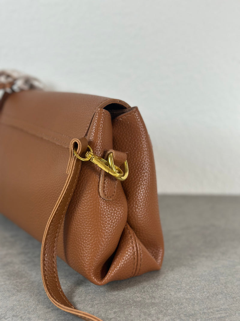 Handtasche Camel mit Gürteldetails