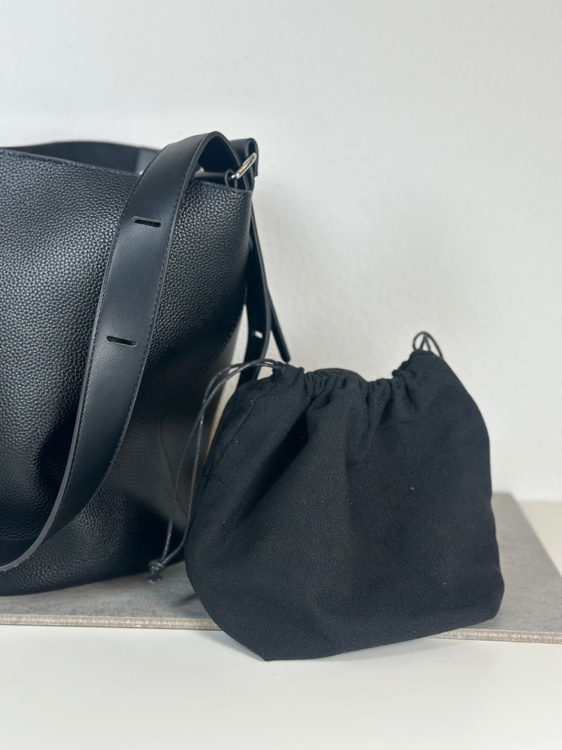 Handtasche Beutel Glattlederoptik